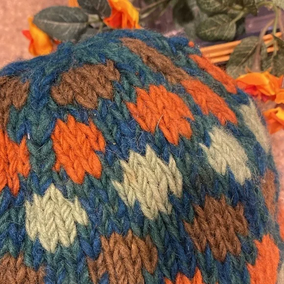 Rising Tide Nepal Wool Knit Hat Fleece Lined Winter - Picture 15 of 15